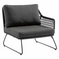 Hjørnemodul lounge Kubu aluminium/tau 80x80 cm forfra