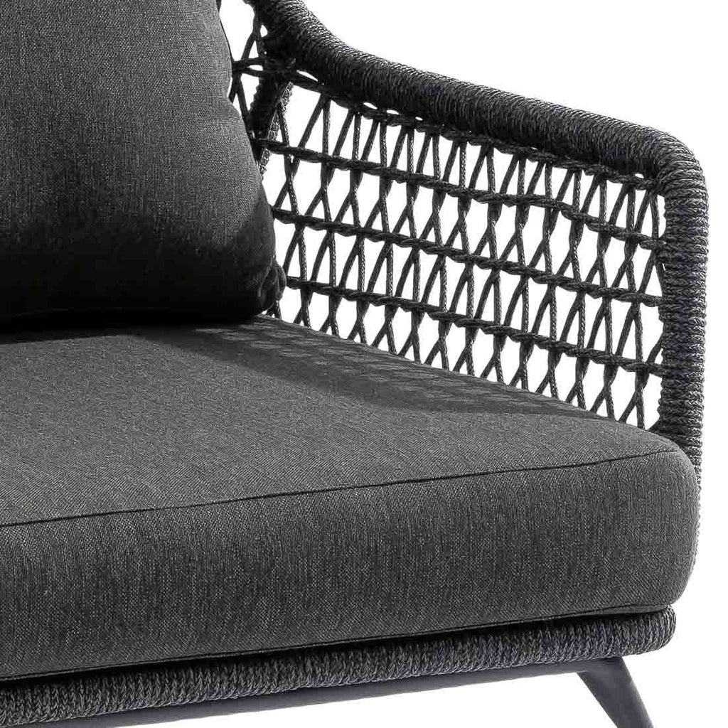 Hjørnemodul lounge Kubu aluminium/tau 80x80 cm bakside