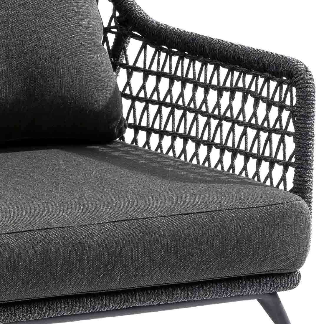 Hjørnemodul lounge Kubu aluminium/tau 80x80 cm bakside