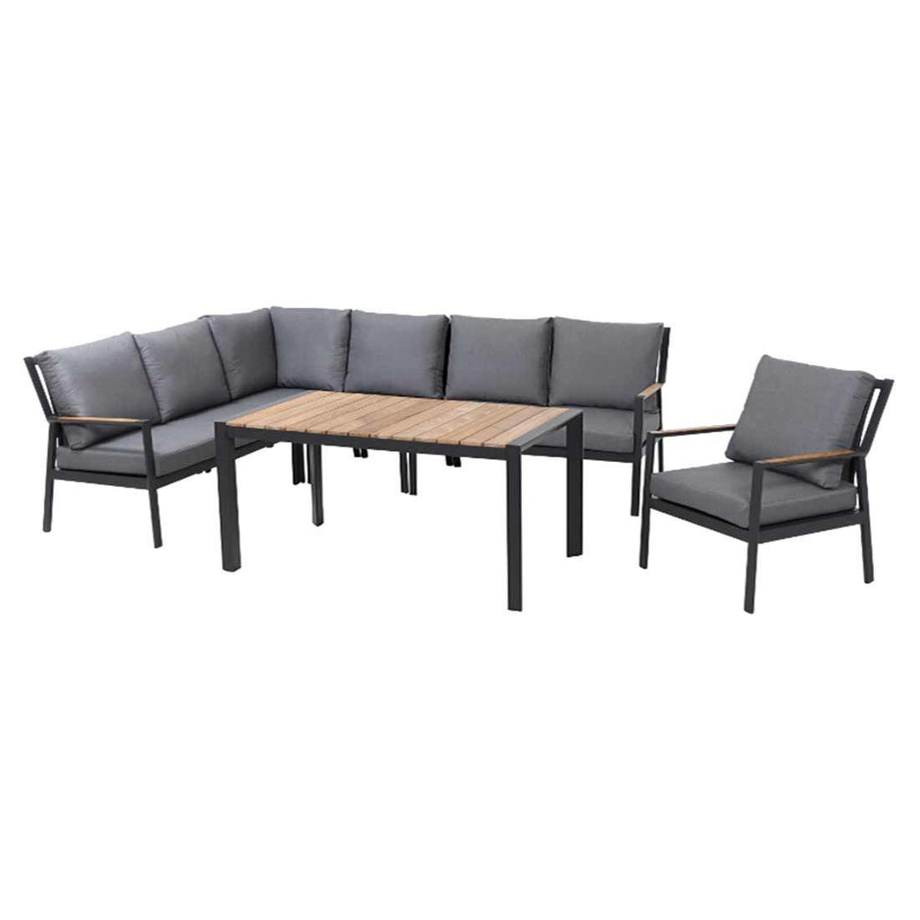 Hjørnemodul lounge Londra aluminium i antrasittfarge