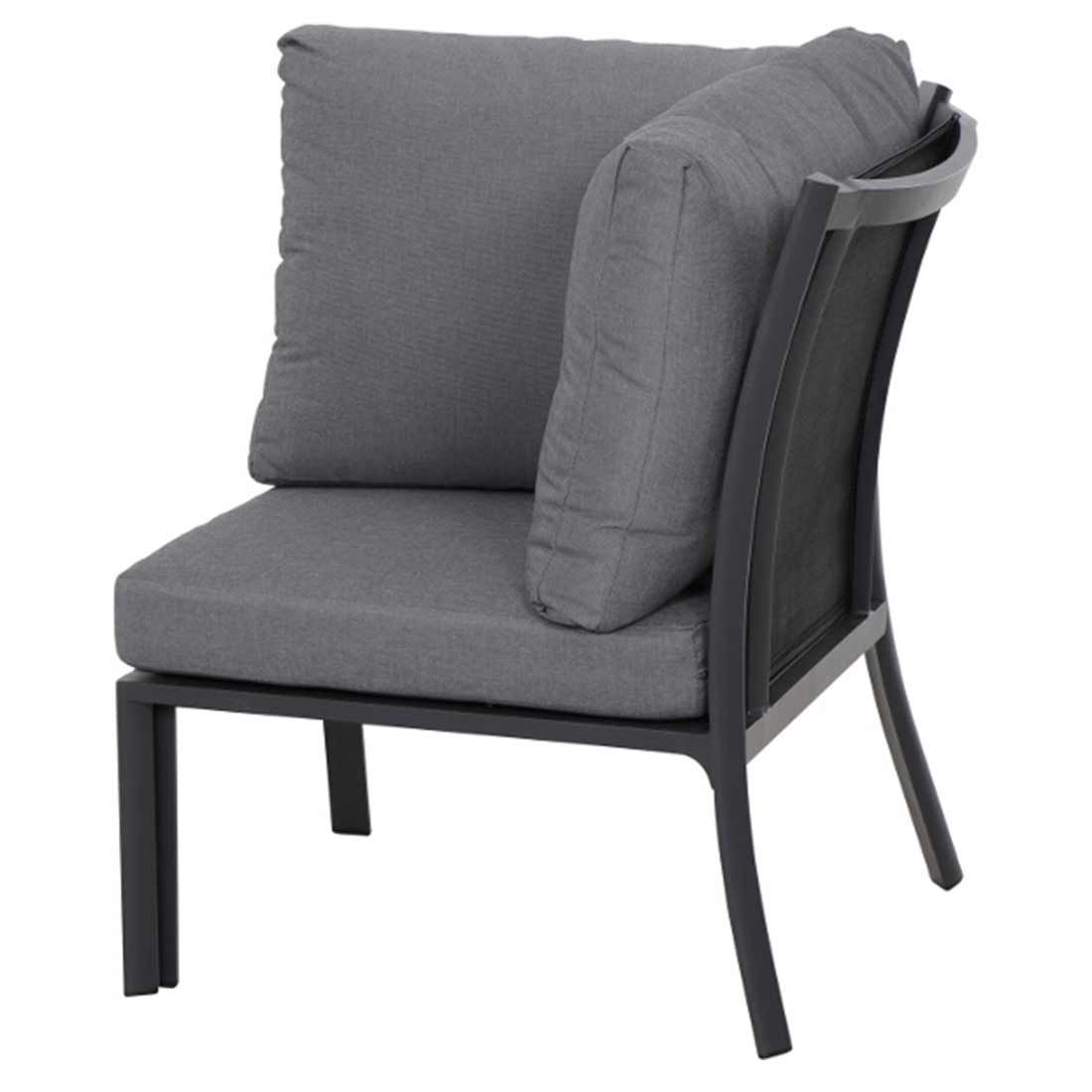 Hjørnemodul lounge Londra aluminium 77x75 cm forfra