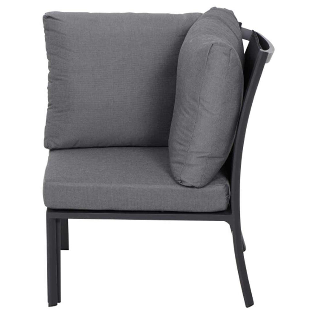 Detalj av Hjørnemodul lounge Londra aluminium 77x75 cm tekstil
