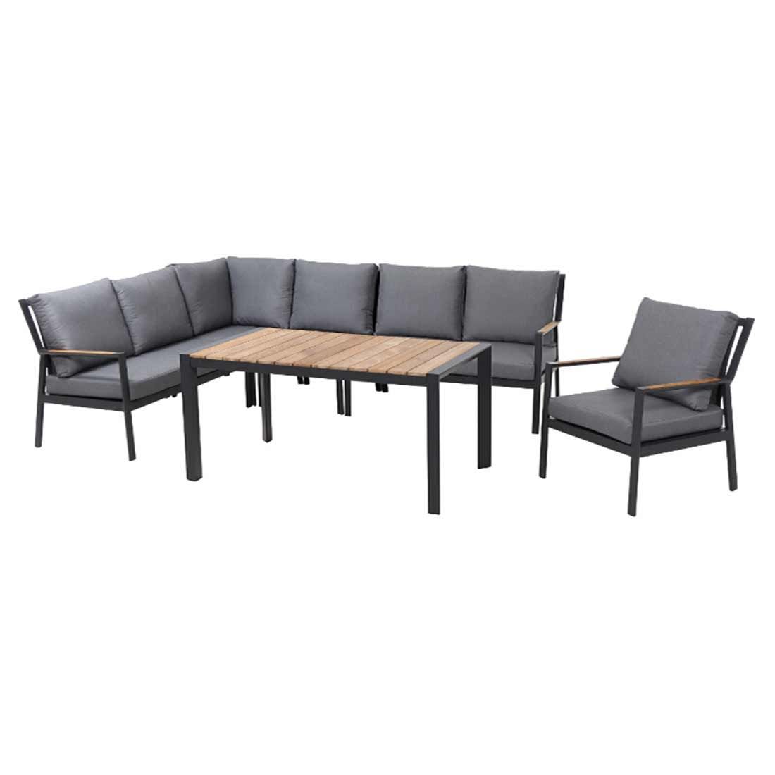 Hjørnemodul lounge Londra aluminium 77x75 cm med puter