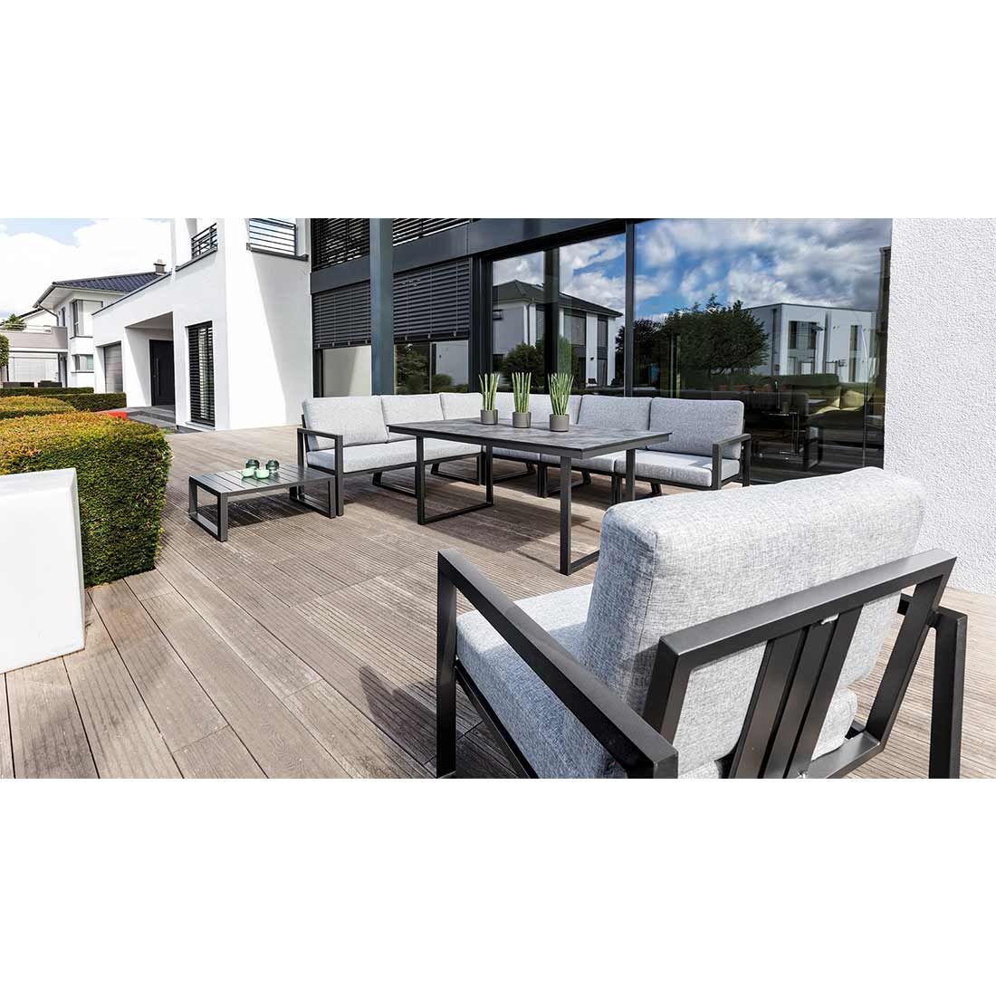 Montert Hjørnemodul lounge Ocean Skid aluminium 72,5 cm - Kettler i hage