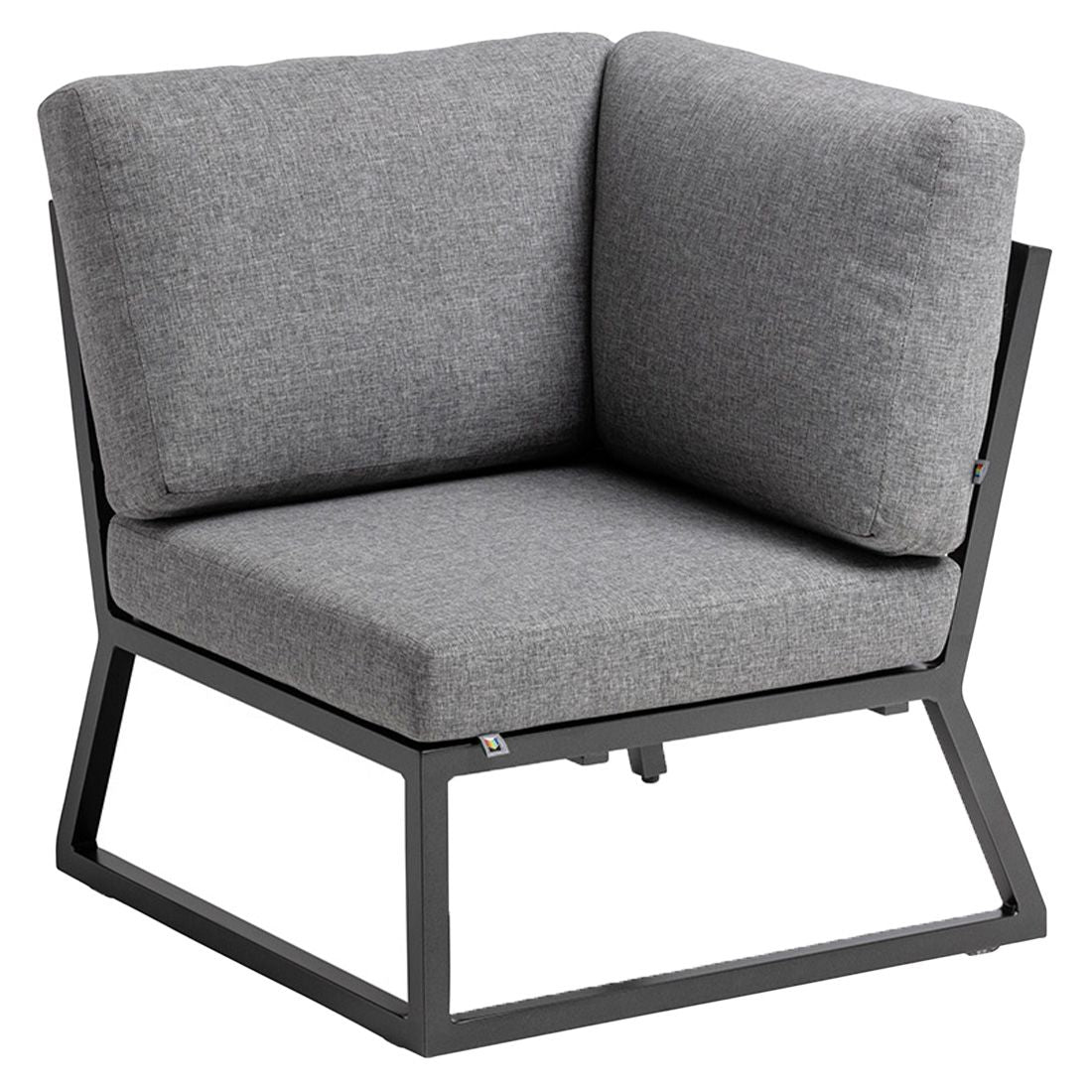 Detalj av Olefin-stoff på Hjørnemodul lounge Ocean Skid aluminium