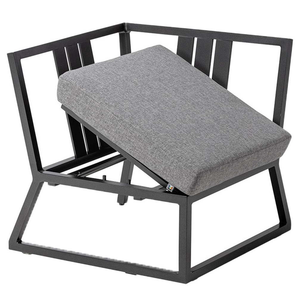 Hjørnemodul lounge Ocean Skid aluminium montert i hage
