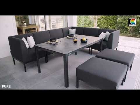 Hjørnemodul lounge Pure City-Line aluminium 71x71 cm forfra