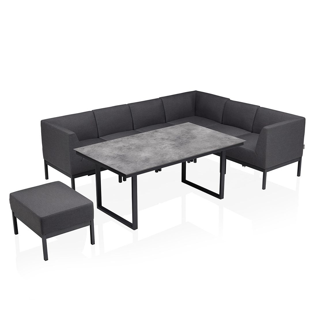 Hjørnemodul lounge Pure City-Line aluminium 71x71 cm i hage