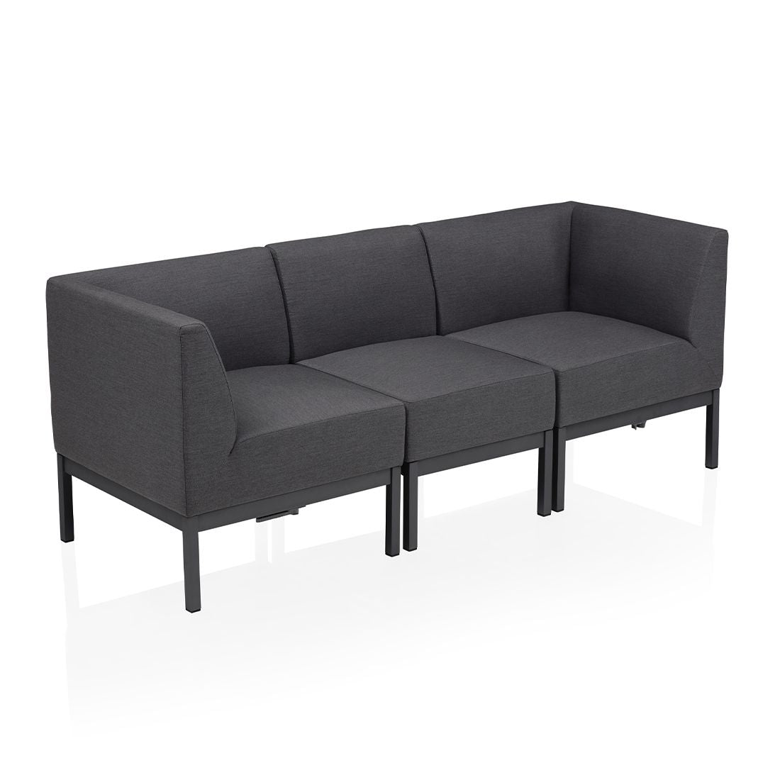 Hjørnemodul lounge Pure City-Line aluminium 71x71 cm i sollys