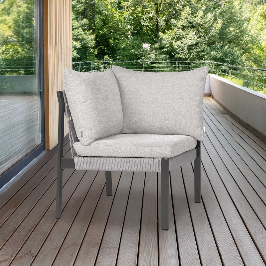 Hjørnemodul lounge Tammo aluminium tau 75x75 cm Stern bakside