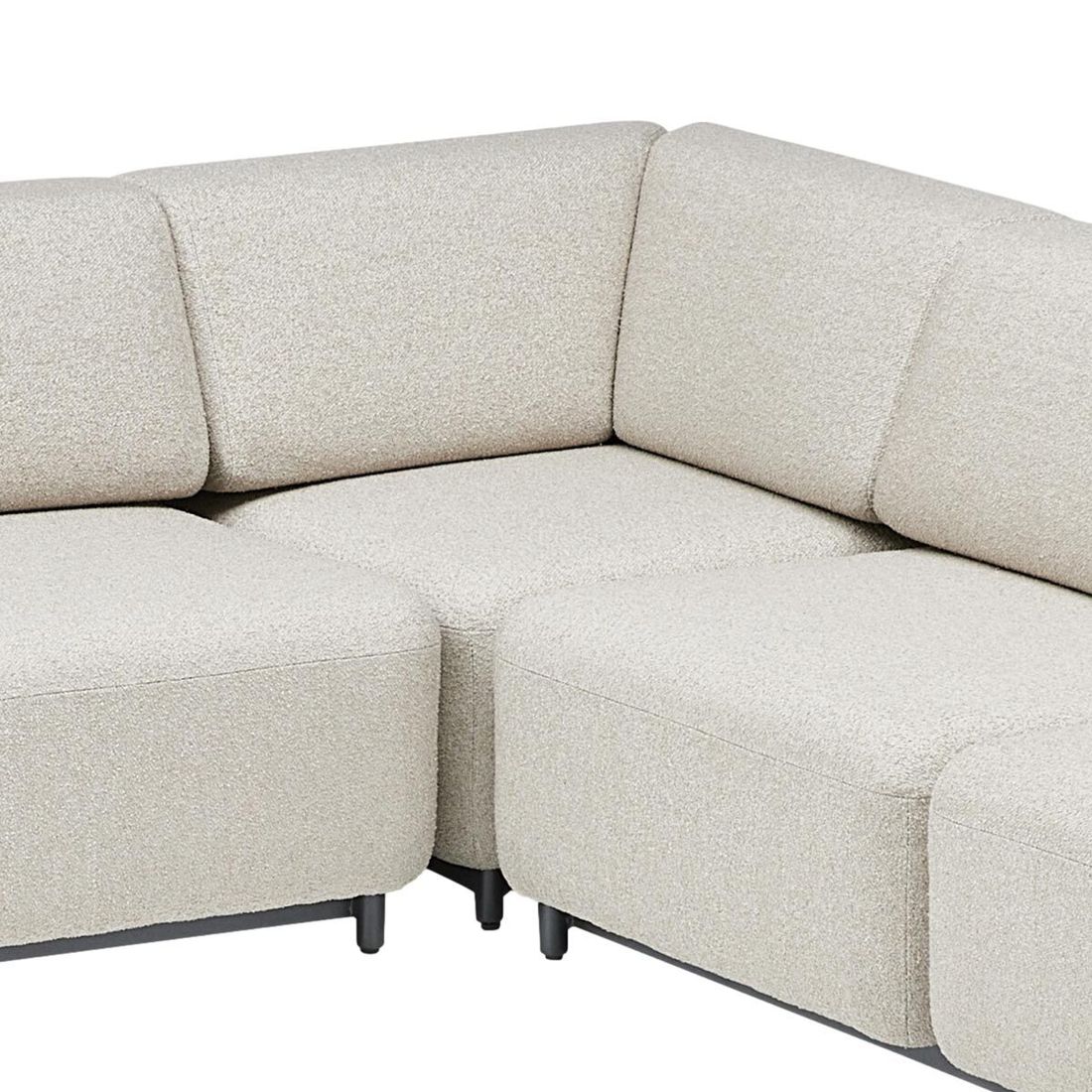 Hjørnemodul lounge Tribe aluminium/polyester 88x88 cm sett fra siden