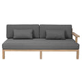 Hjørnemodul lounge XXL-Factor teak olefin 190x91 cm Apple Bee front