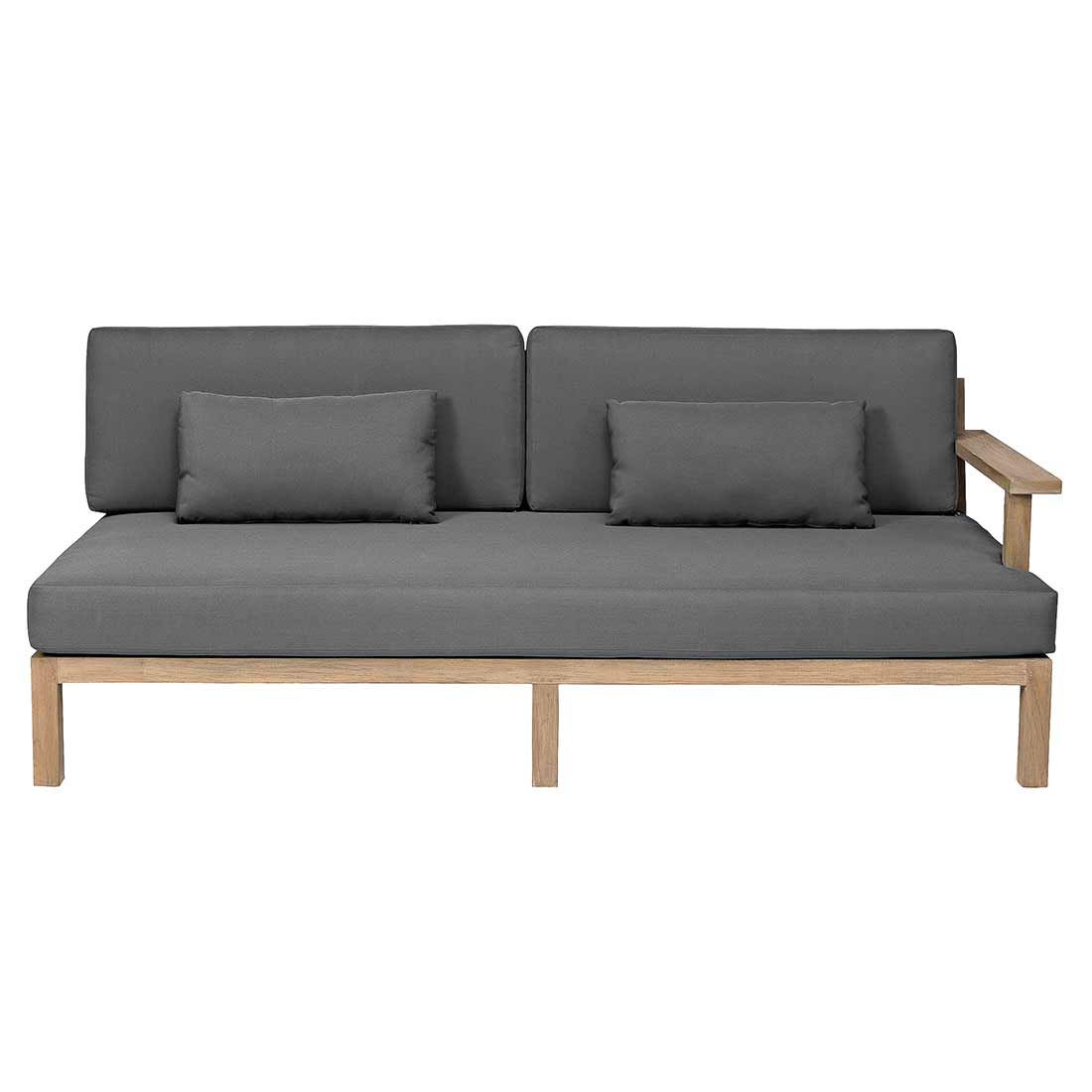 Hjørnemodul lounge XXL-Factor teak olefin 190x91 cm Apple Bee front