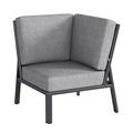 Hjørnemodul lounge Zenith aluminium/olefin 82x82 cm - Kettler forfra