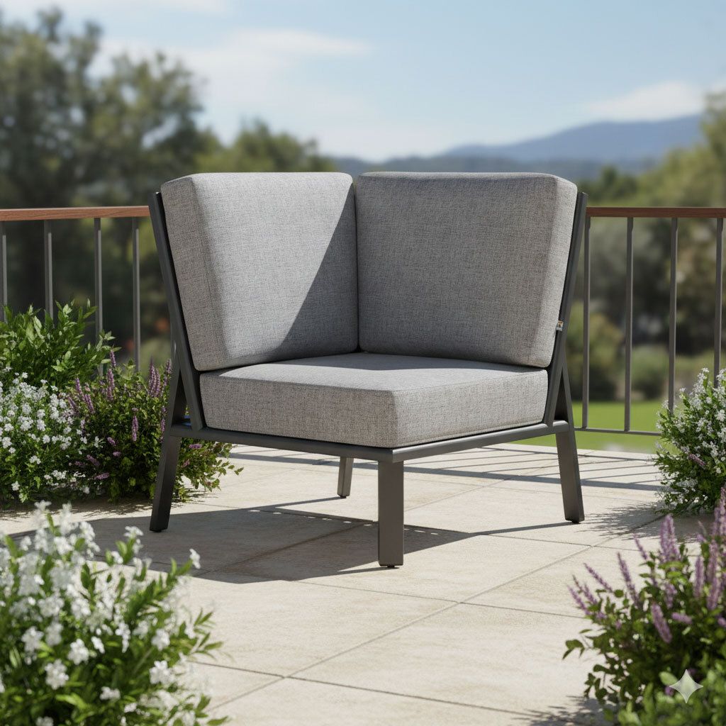 Bakside av Hjørnemodul lounge Zenith aluminium/olefin 82x82 cm - Kettler
