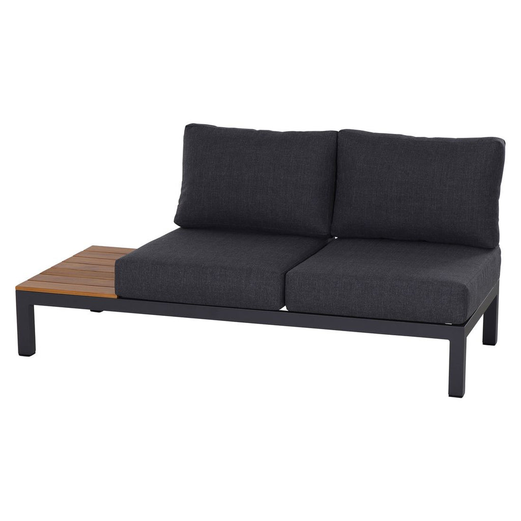 Hjørnesofa ute Brighton med loungebord aluminium/teak 242x242 cm - Siena Garden