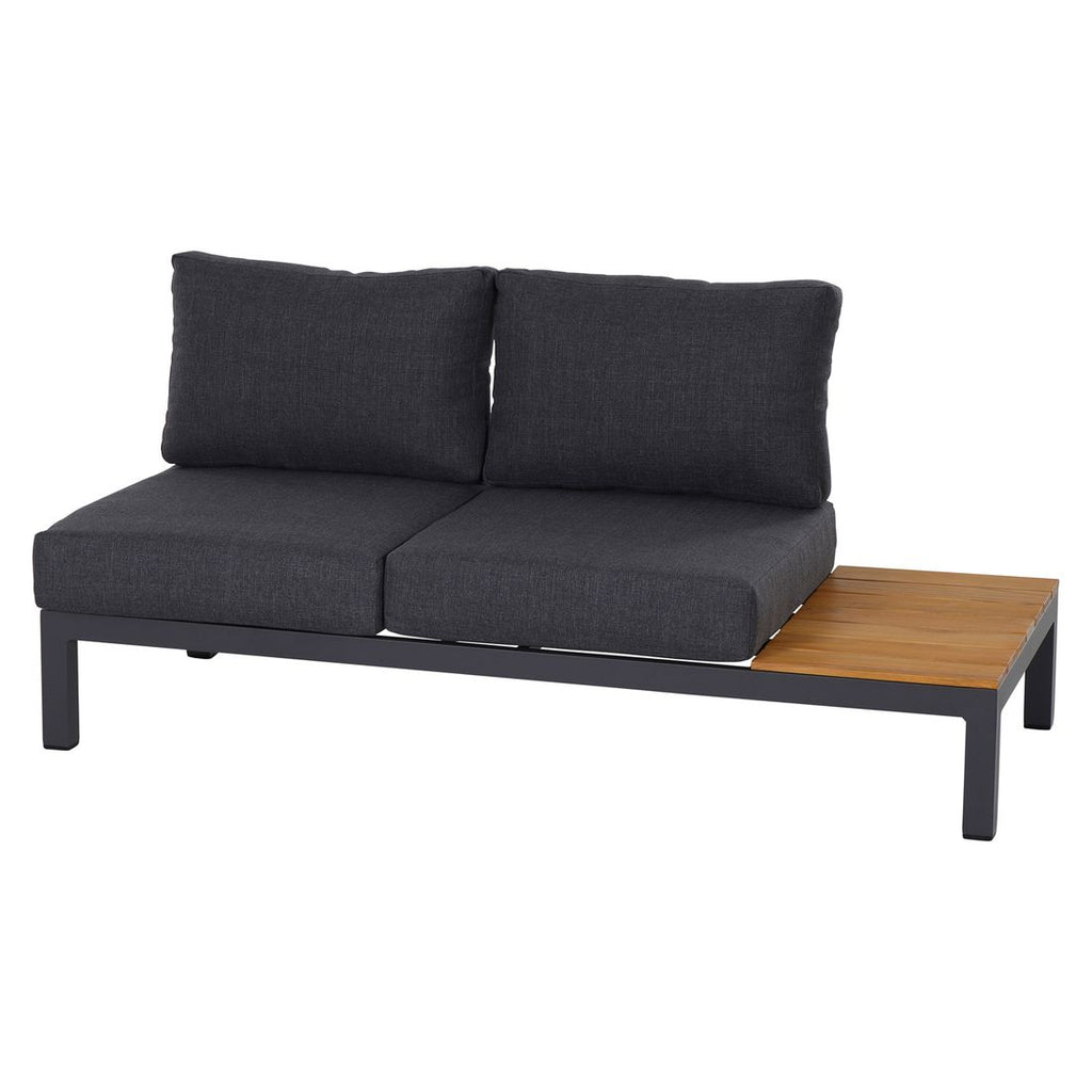 Hjørnesofa ute Brighton med loungebord aluminium/teak 242x242 cm - Siena Garden