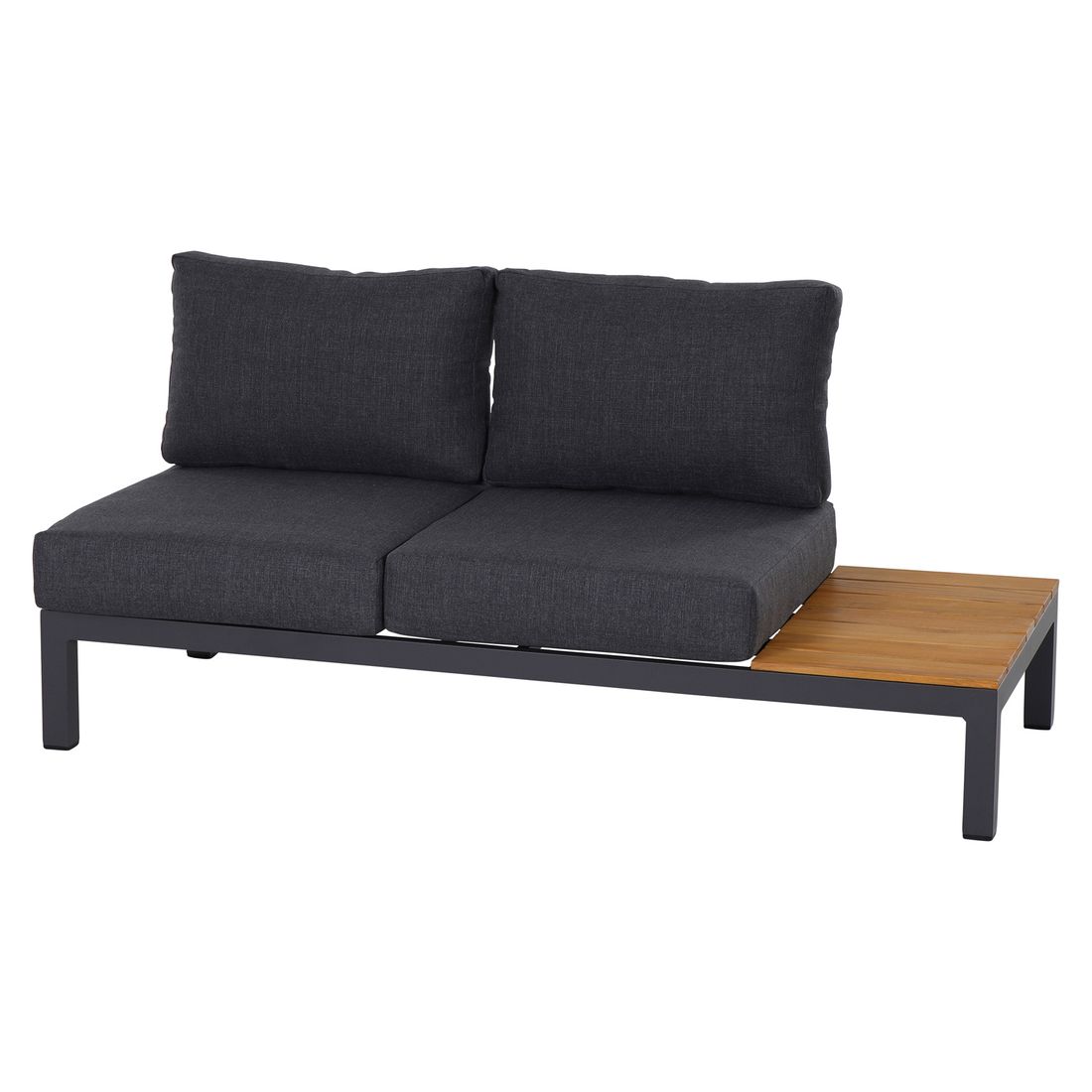 Hjørnesofa ute Brighton med loungebord aluminium/teak 242x242 cm - Siena Garden