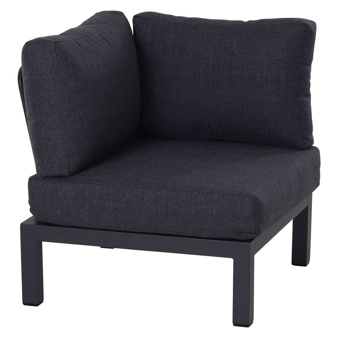 Hjørnesofa ute Brighton med loungebord aluminium/teak 242x242 cm - Siena Garden