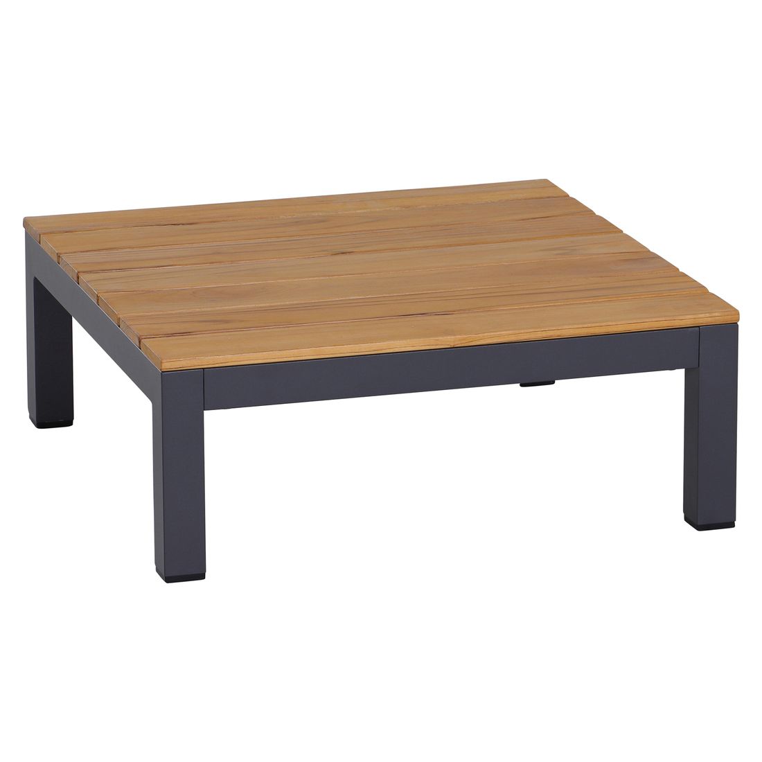 Hjørnesofa ute Brighton med loungebord aluminium/teak 242x242 cm - Siena Garden