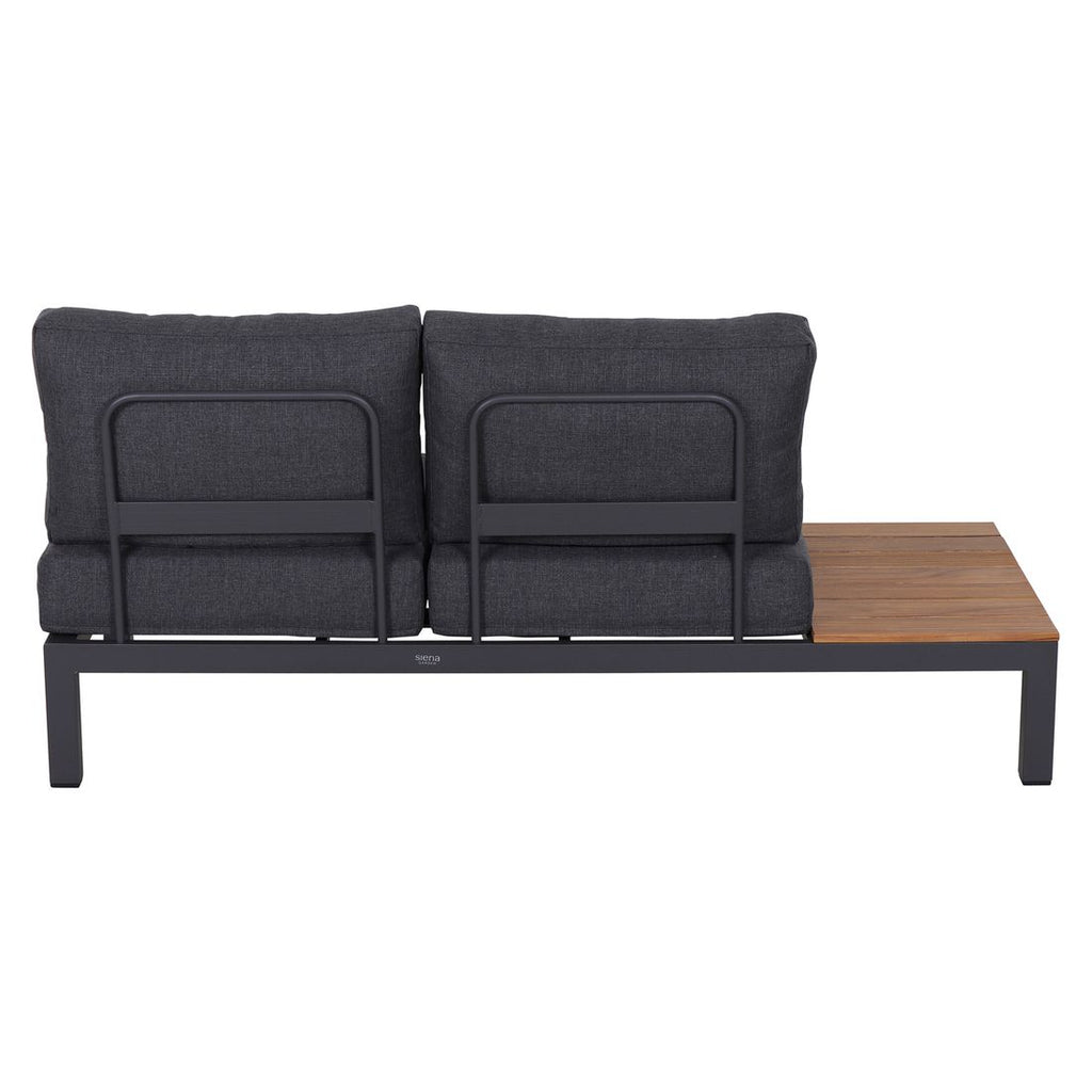 Hjørnesofa ute Brighton med loungebord aluminium/teak 242x242 cm - Siena Garden