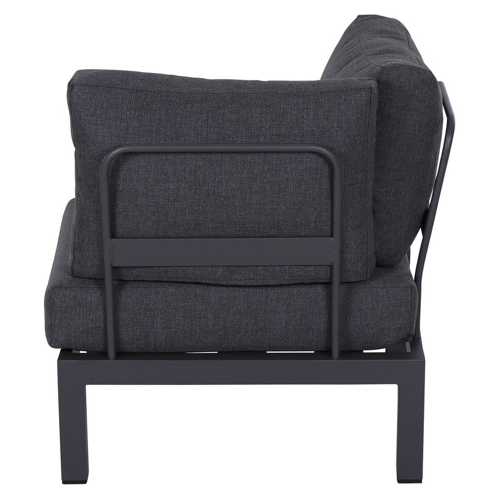 Hjørnesofa ute Brighton med loungebord aluminium/teak 242x242 cm - Siena Garden