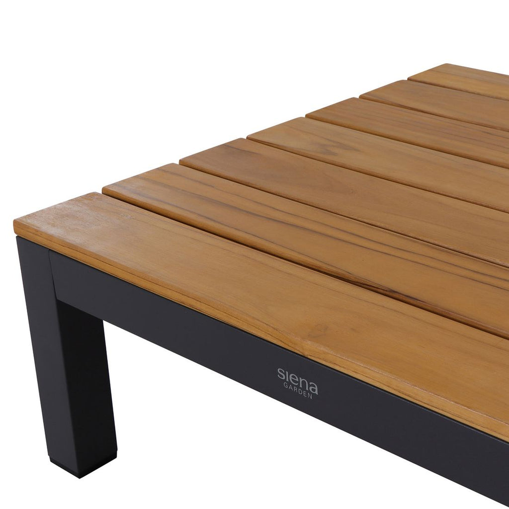 Hjørnesofa ute Brighton med loungebord aluminium/teak 242x242 cm - Siena Garden