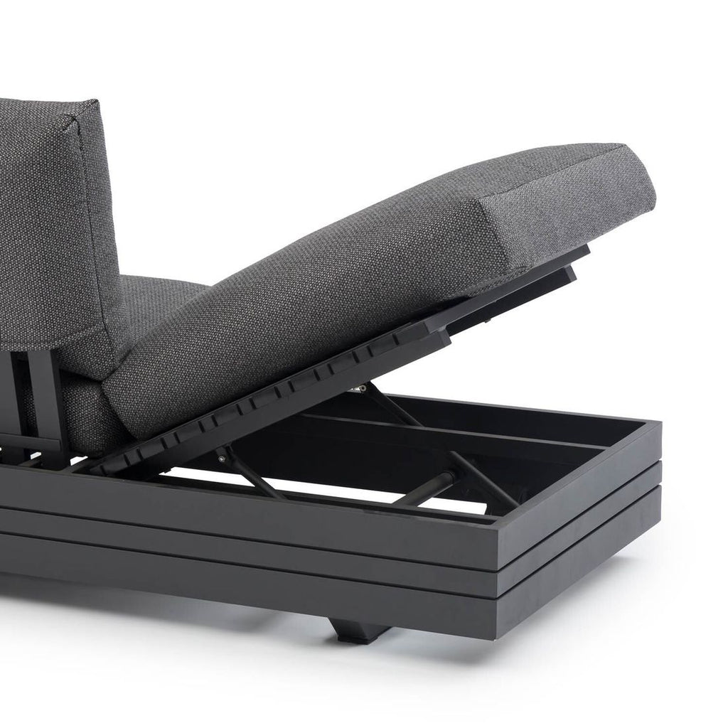 Hjørnesofa ute Cubo Neo aluminium/teak - Zebra
