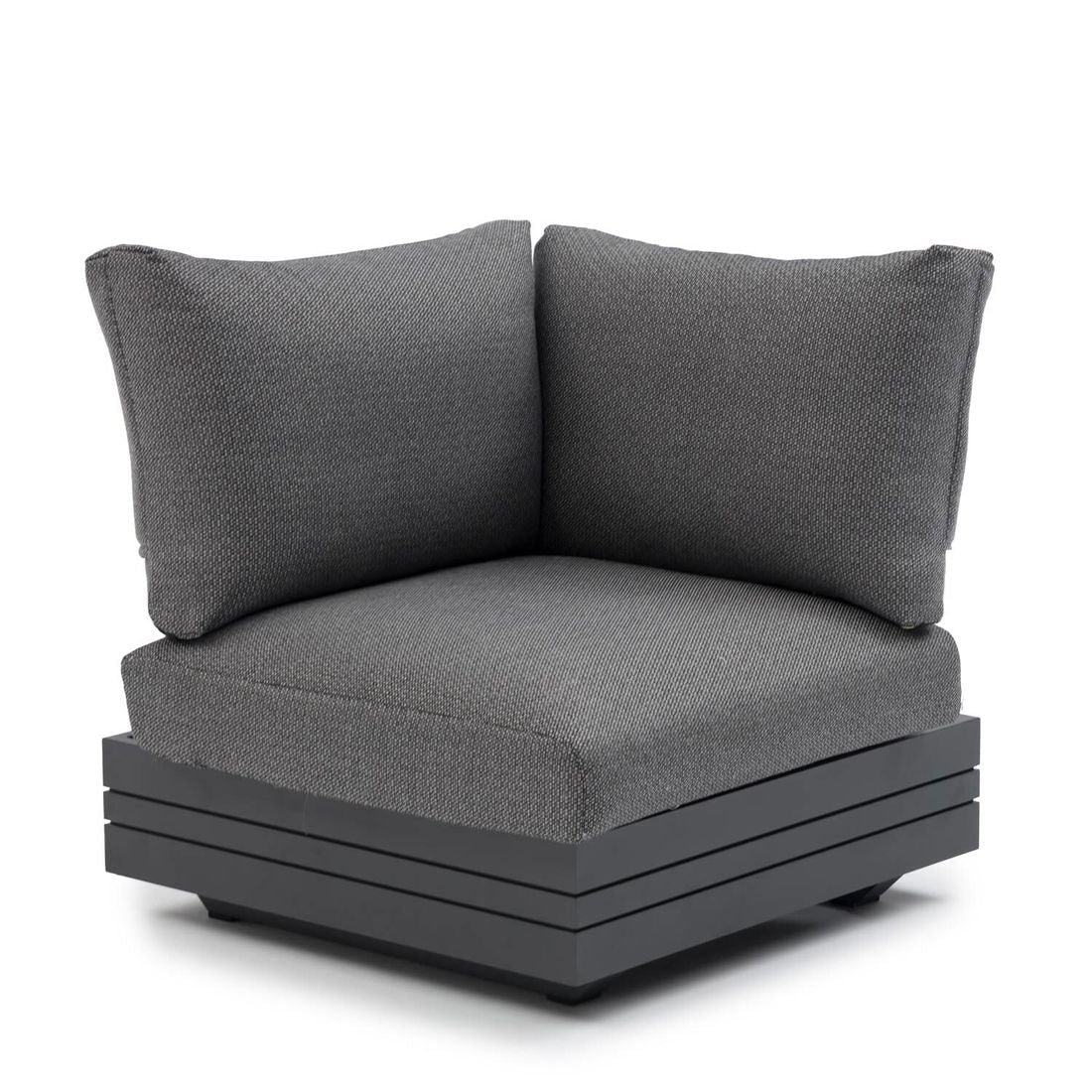 Hjørnesofa ute Cubo Neo aluminium/teak - Zebra