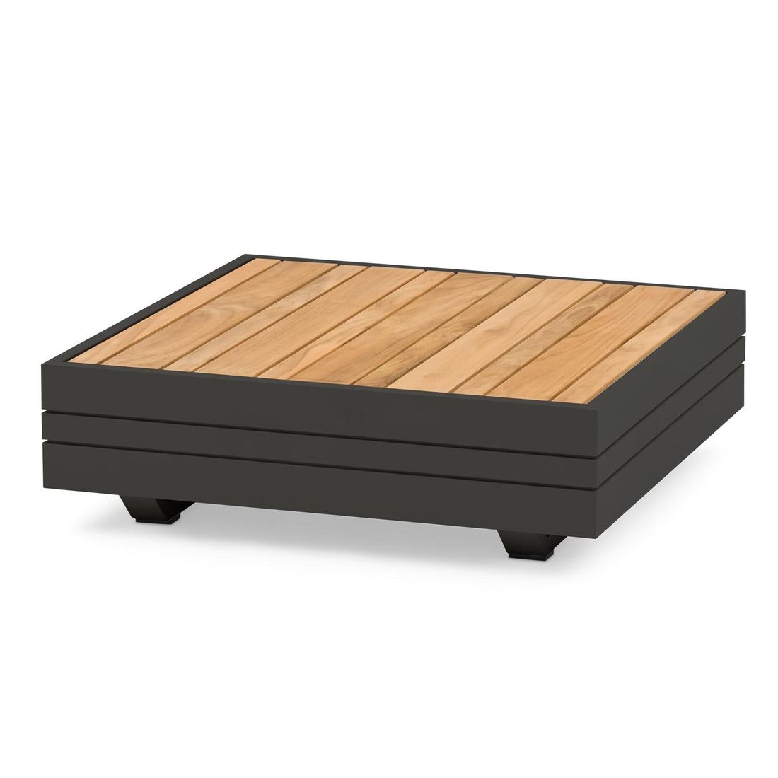 Hjørnesofa ute Cubo Neo aluminium/teak - Zebra