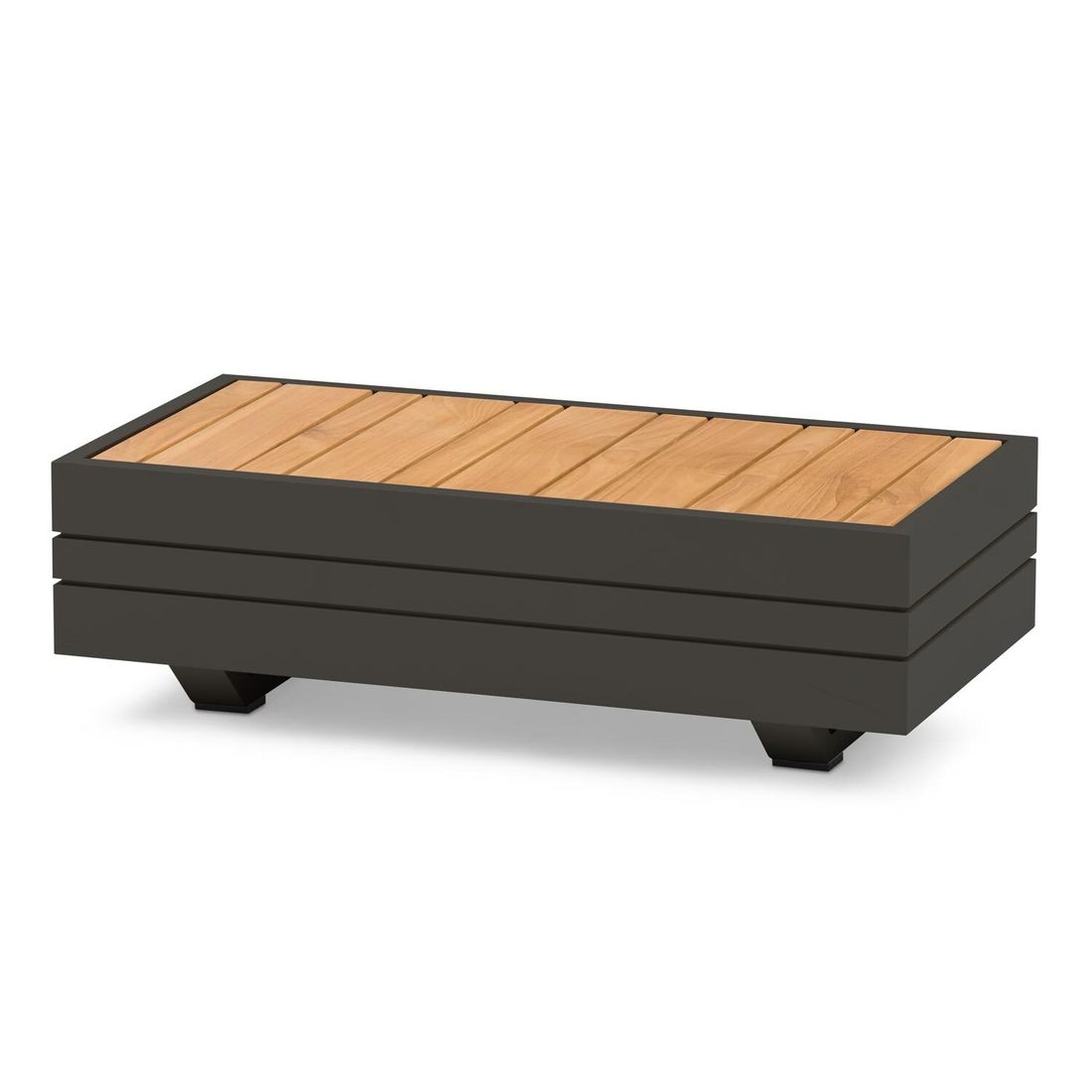 Hjørnesofa ute Cubo Neo aluminium/teak - Zebra