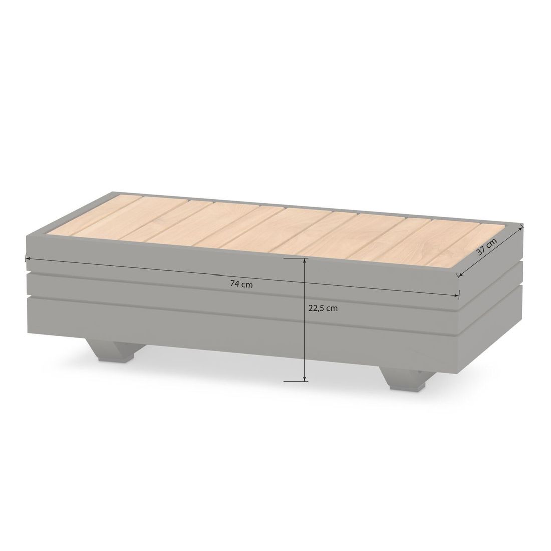 Hjørnesofa ute Cubo Neo aluminium/teak - Zebra
