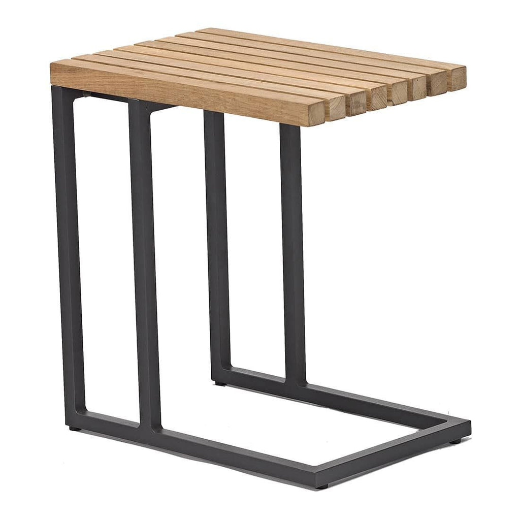 Hjørnesofa ute Cubo Neo med loungebord aluminium/teak - Zebra