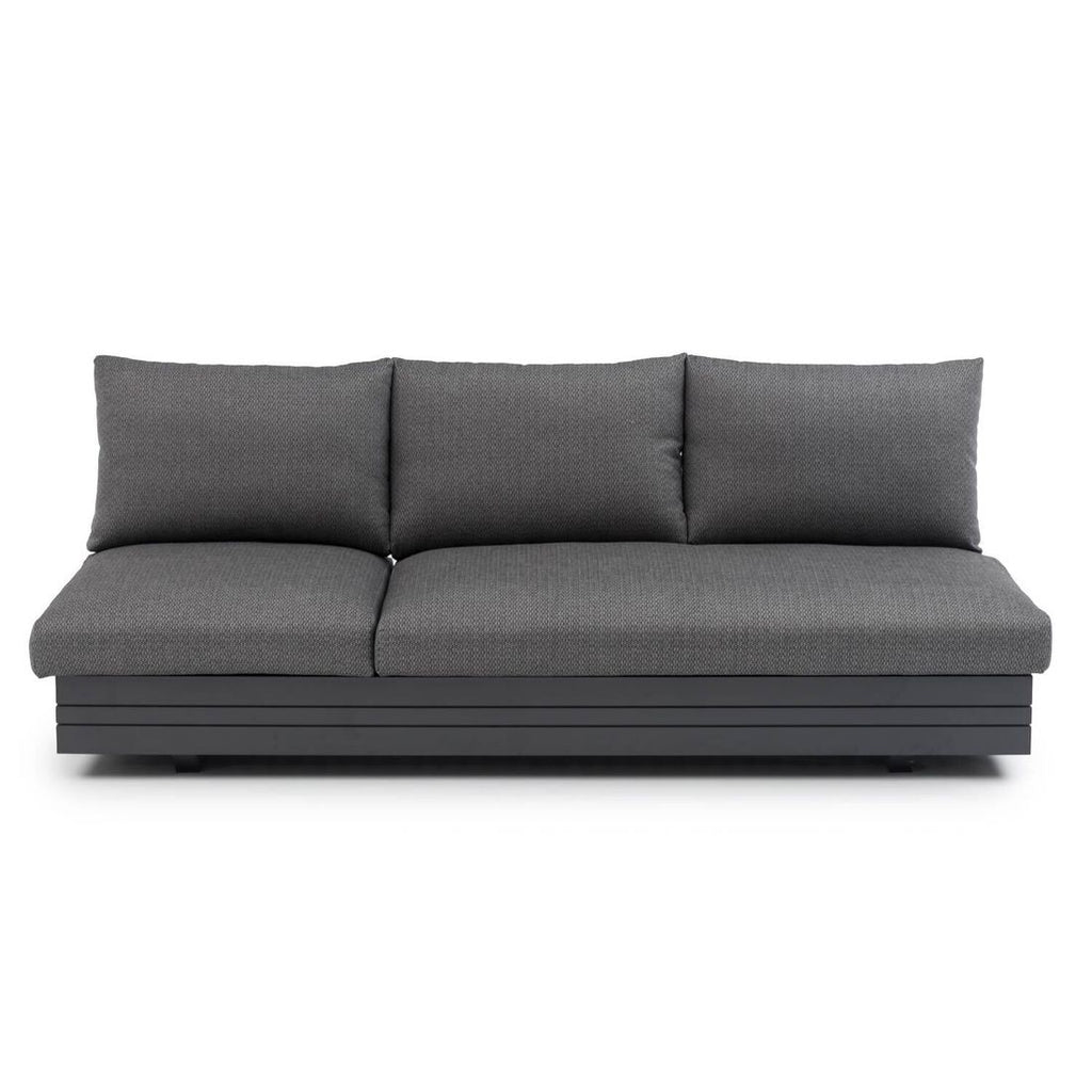 Hjørnesofa ute Cubo Neo aluminium/teak - Zebra
