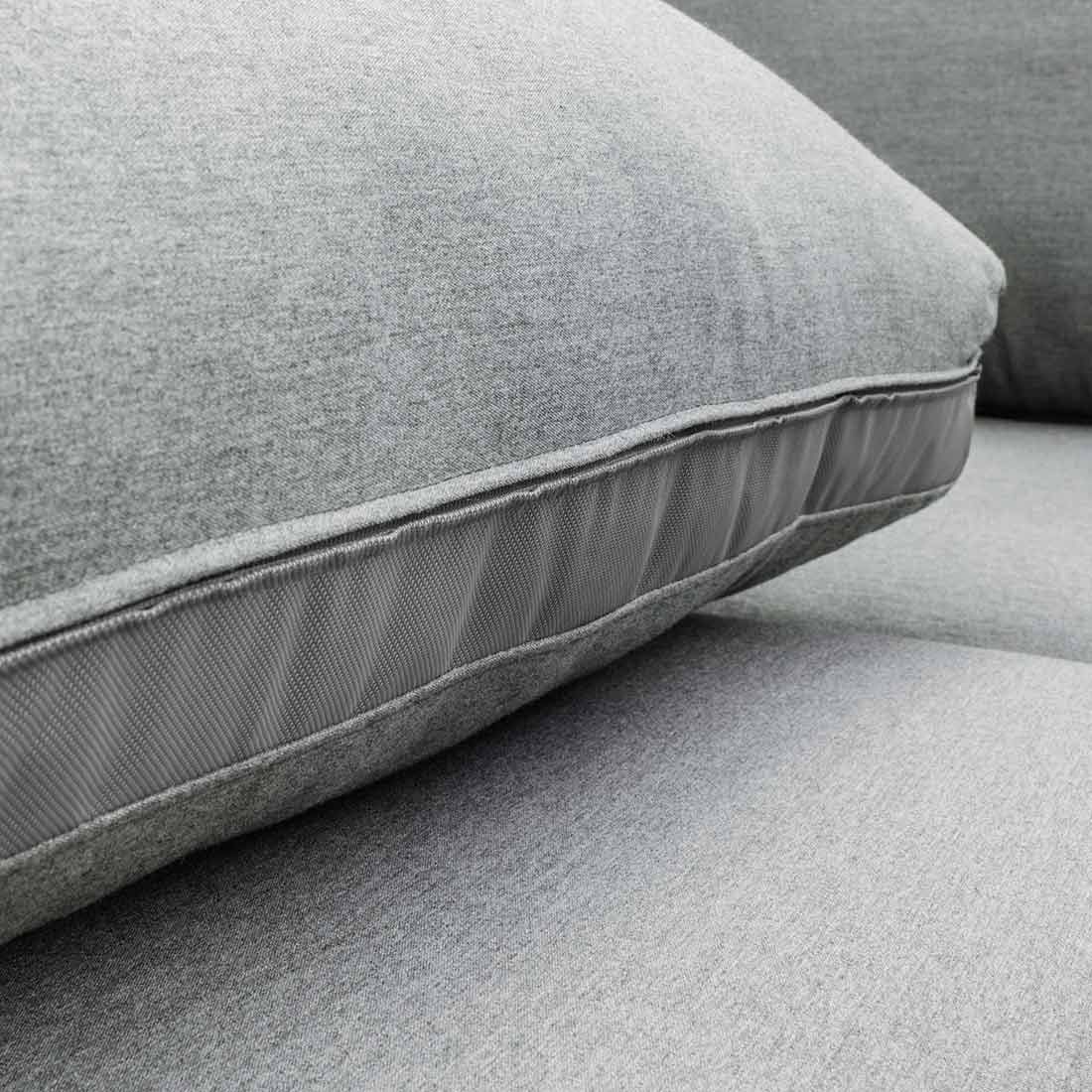 Hjørnesofa ute Ego aluminium/Sunbrella 288x305 cm oversikt fra siden