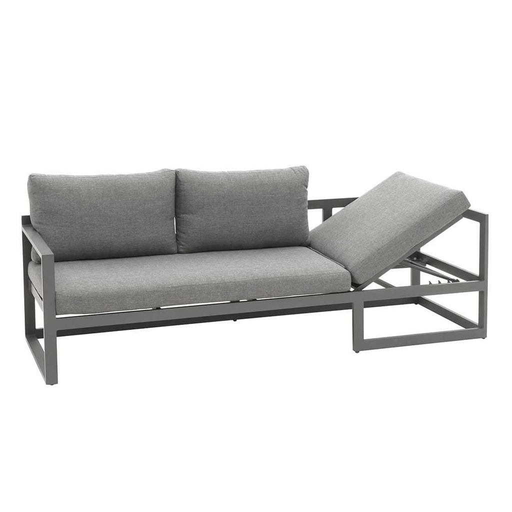 Hjørnesofa ute Florenz med loungebord aluminium olefin - montert på terrasse