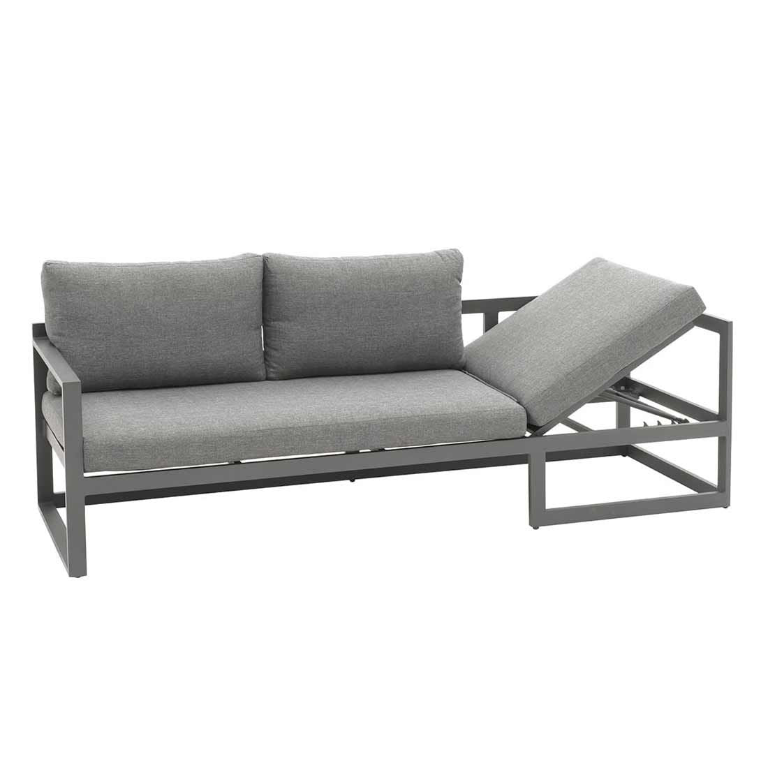 Hjørnesofa ute Florenz med loungebord aluminium olefin - montert på terrasse