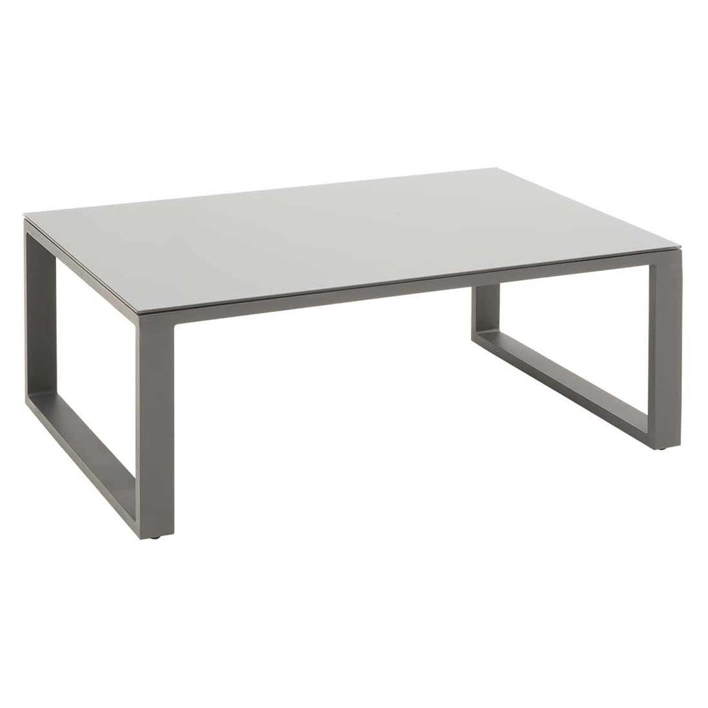 Hjørnesofa ute Florenz med loungebord aluminium olefin - detalj av loungebord