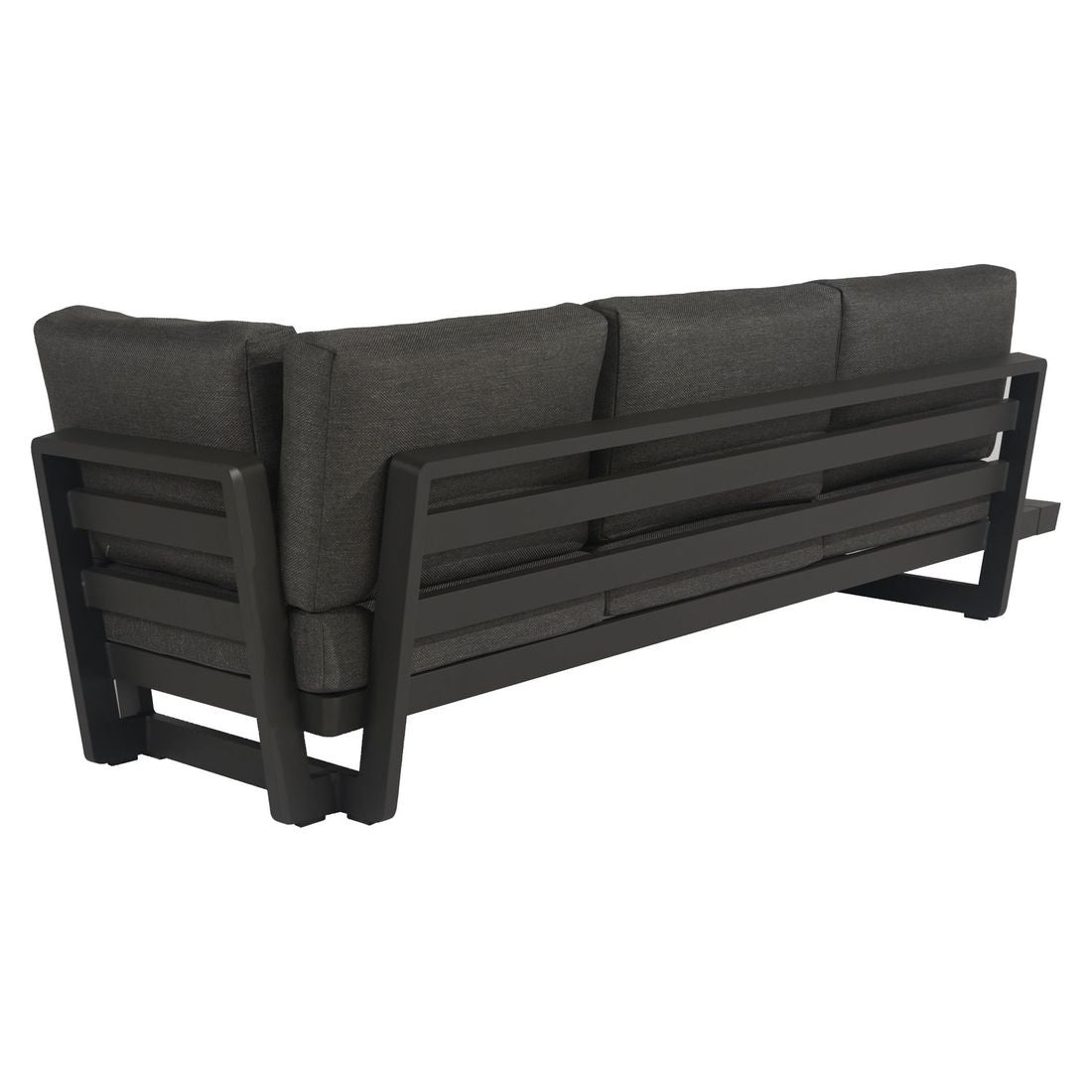 Hjørnesofa ute Lana med loungebord aluminium olefin sett ovenfra