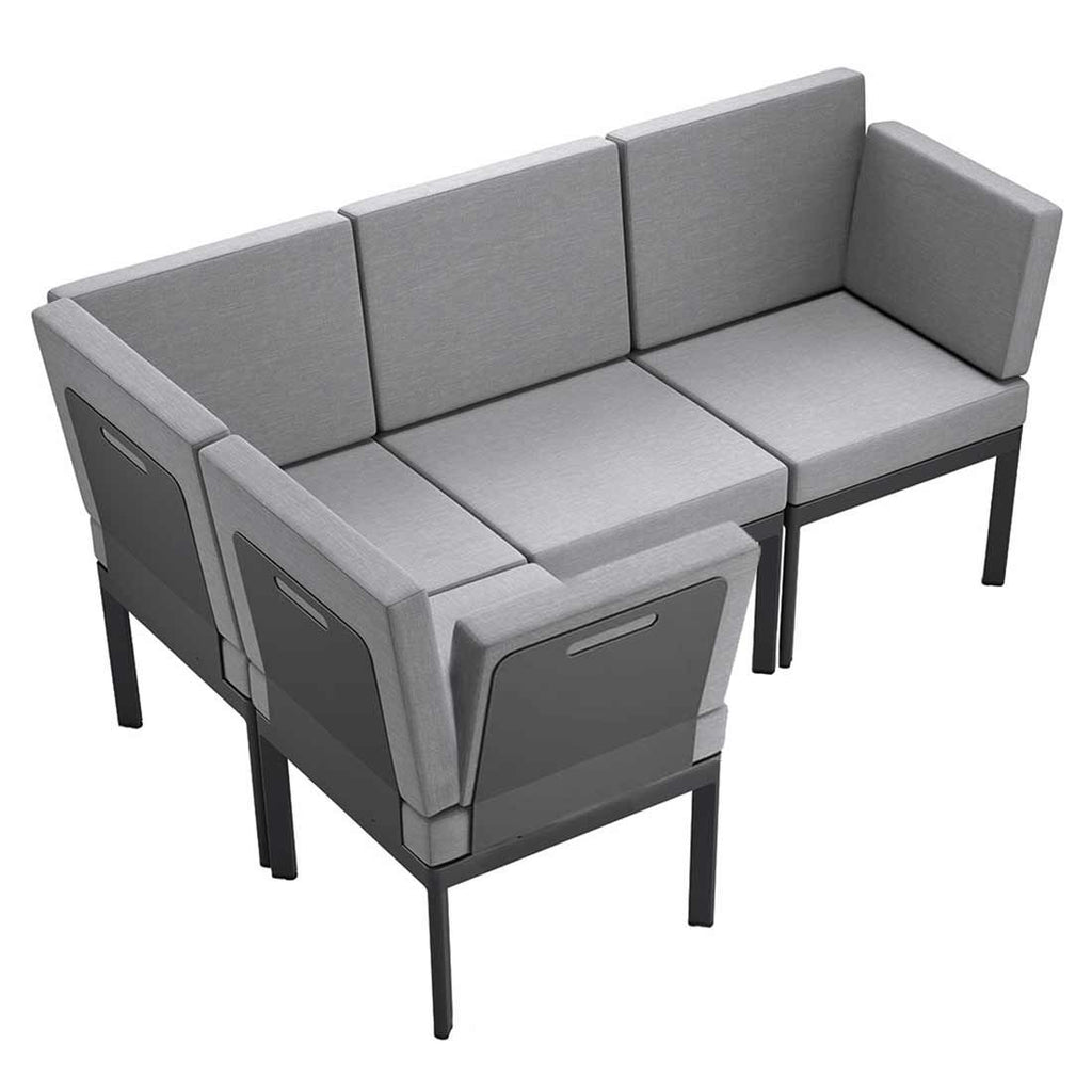 Hjørnesofa ute Lugo aluminium/polypropylen - Sieger nærbilde av stoff