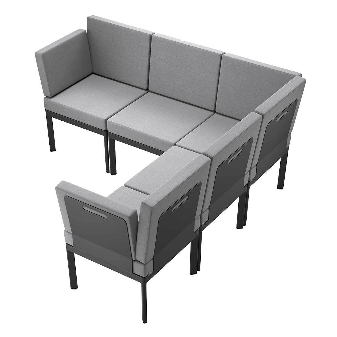 Hjørnesofa ute Lugo aluminium/polypropylen - Sieger detalj nærbilde