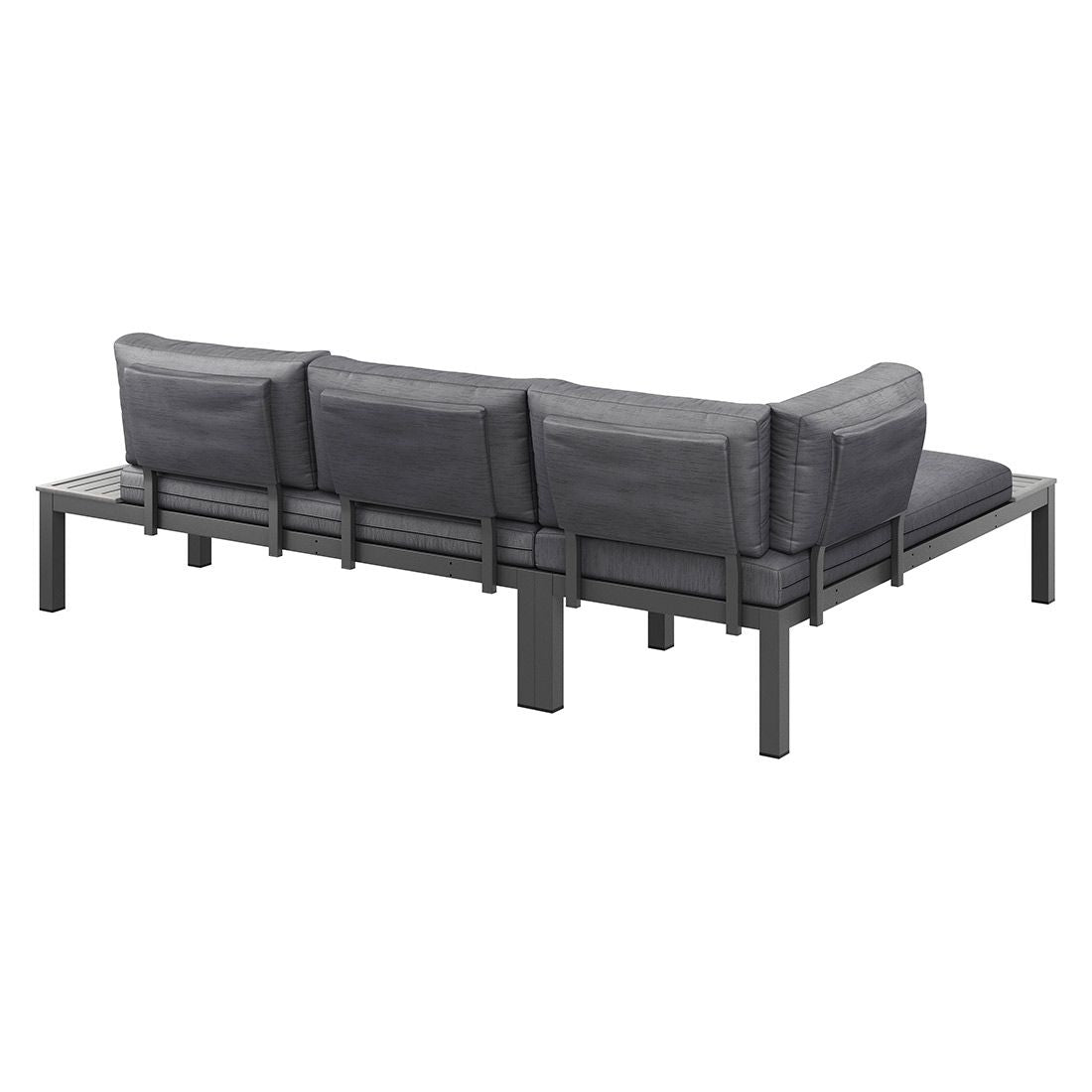 Hjørnesofa ute Morsum modulær med loungebord aluminium - OUTLIV.