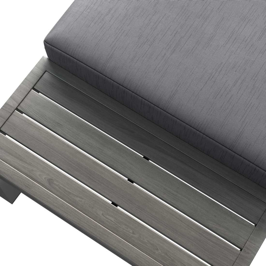 Hjørnesofa ute Morsum modulær med loungebord aluminium - OUTLIV.