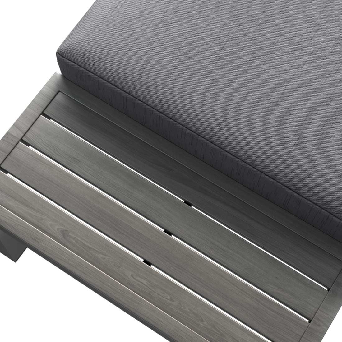 Hjørnesofa ute Morsum modulær med loungebord aluminium - OUTLIV.