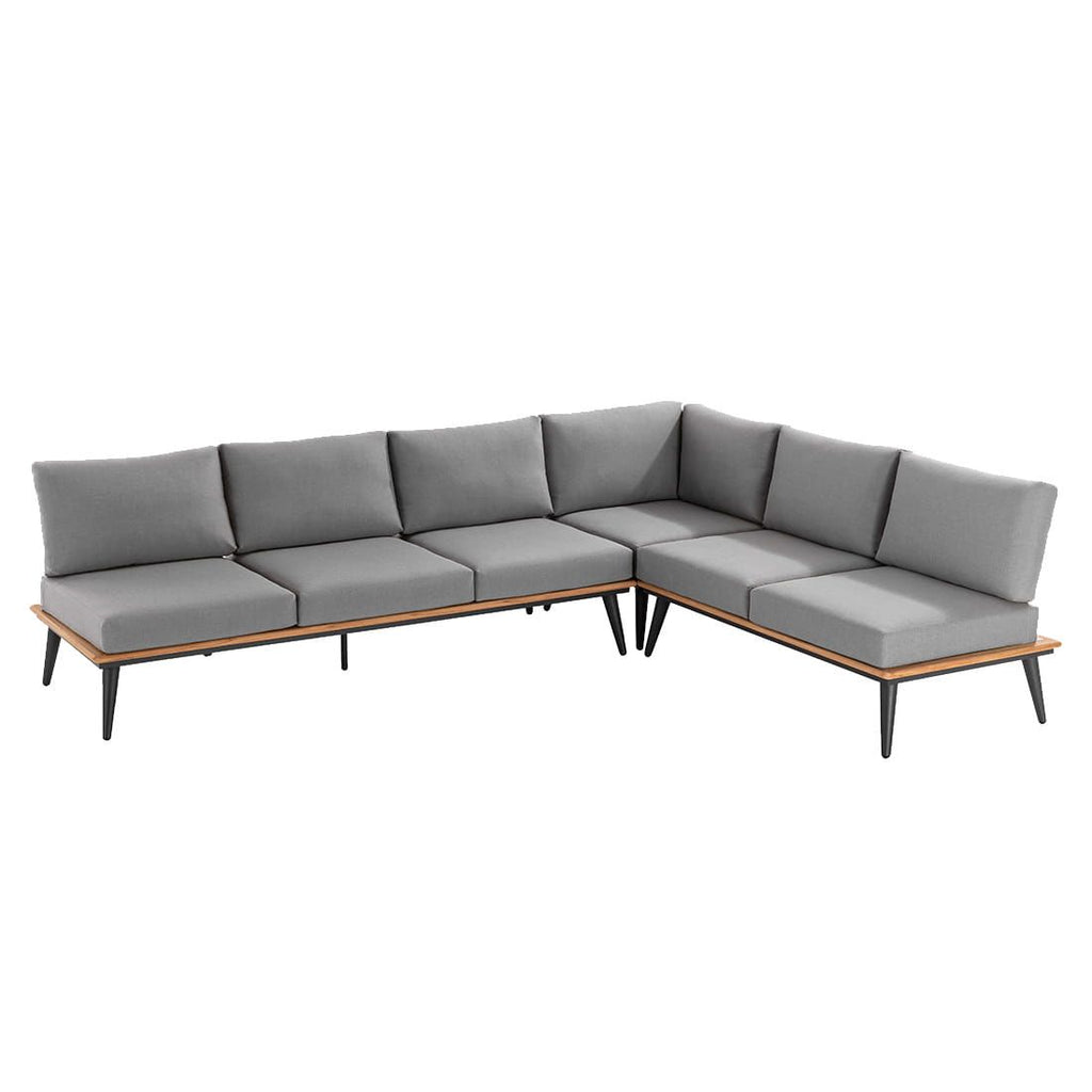 Detalj av stoff på Hjørnesofa ute Serra aluminium/canvas 299x228 cm