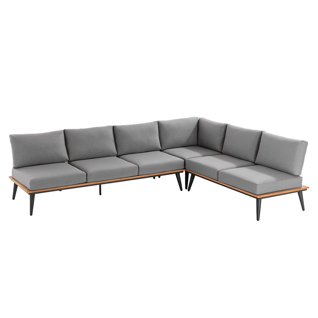 Detalj av stoff på Hjørnesofa ute Serra aluminium/canvas 299x228 cm