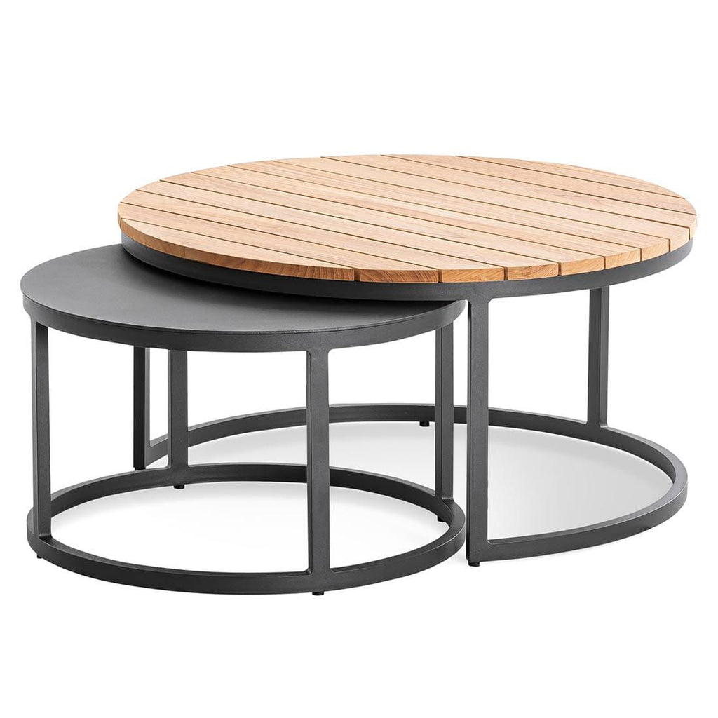Hjørnesofa ute Serra aluminium/canvas 299x228 cm sett fra siden