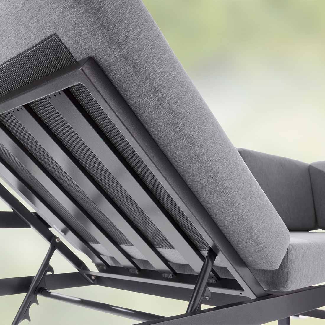 Nærbilde av aluminiumramme på Hjørnesofa ute Adelaide aluminium/Sunproof - Sieger