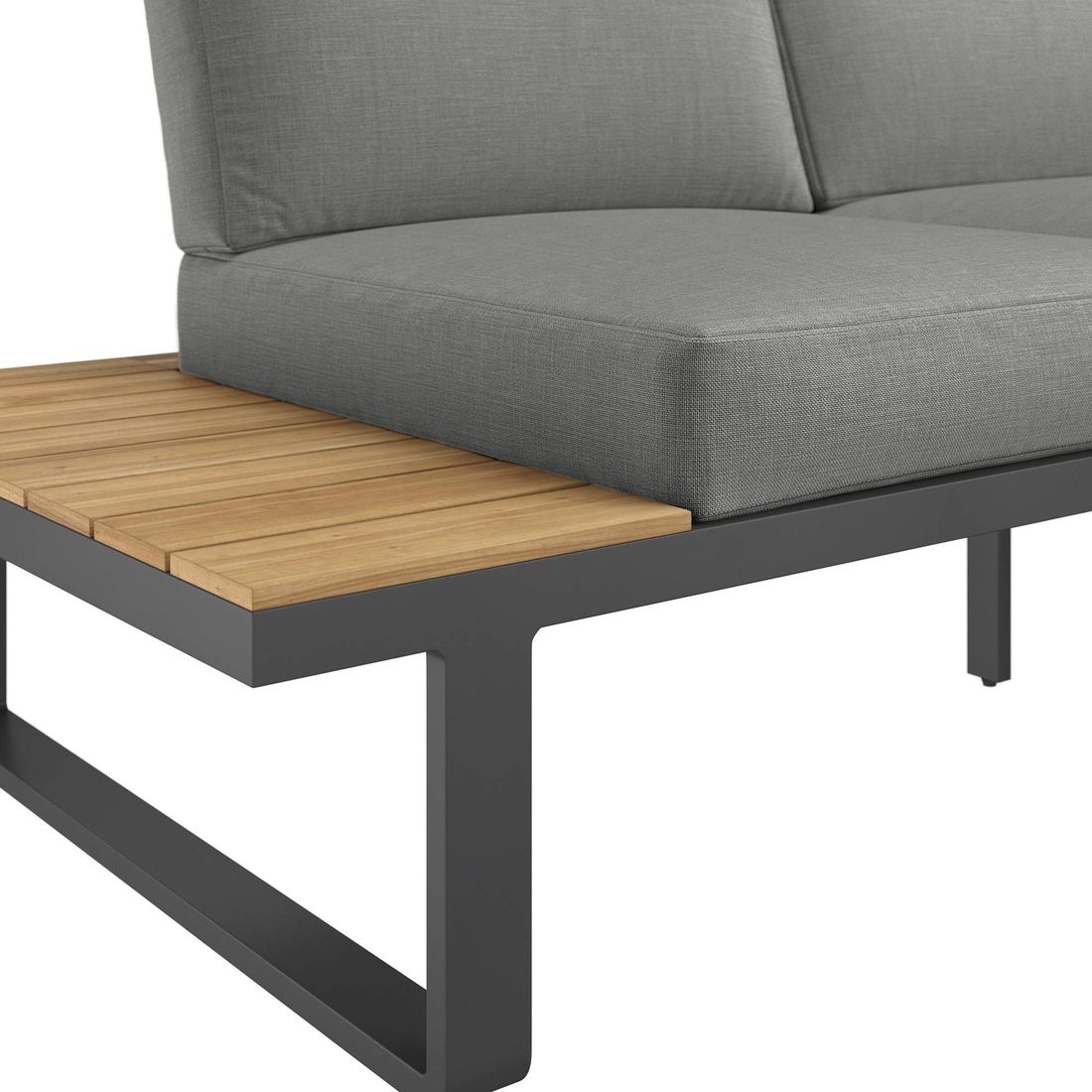 Hjørnesofa ute Albufeira med loungebord aluminium i hagebruk