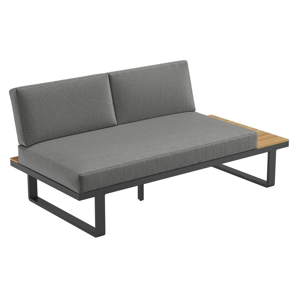 Loungebord i akasietre med Hjørnesofa ute Albufeira aluminium